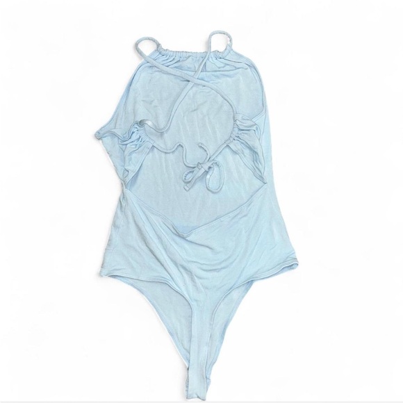 American Eagle Baby Blue Halter Bodysuit - Picture 2 of 2